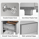 Advwin Mirrored Bedside Table 3 Drawers