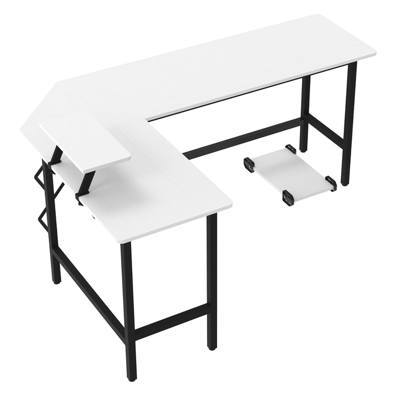 Advwin L-Shaped Corner Desk with Laptop Stand