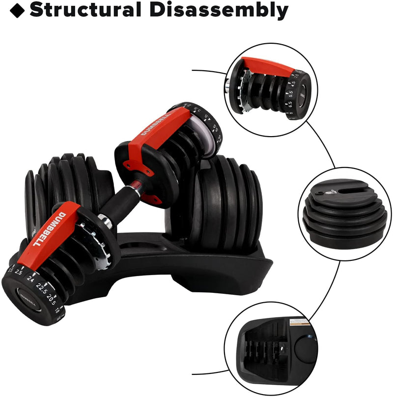 Advwin 24kg Adjustable Anti-Slip Handle Dumbbell