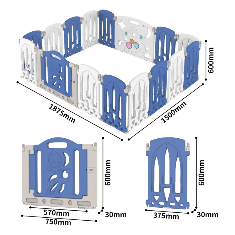 Advwin Baby Playpen Foldable Toddler Fence Room