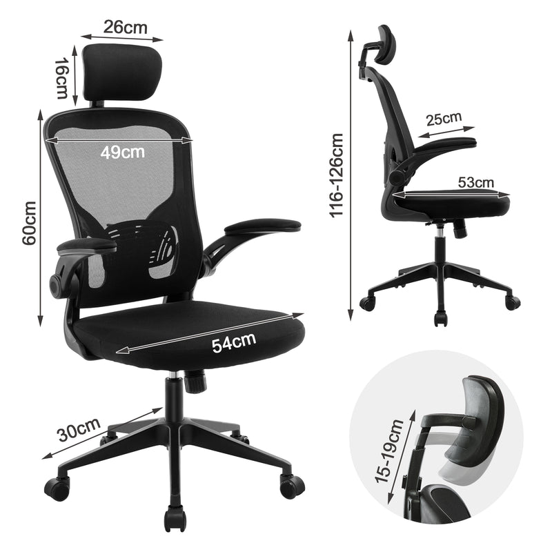 Advwin Mesh Office Chair Adjustable Height Black