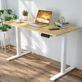 Advwin-Electric-Standing-Desk-Sit-Stand-Up-Riser-Height-Adjustable Motorised-Computer-Desk-Oak-Table-Top-120cm-White-Frame-160201600