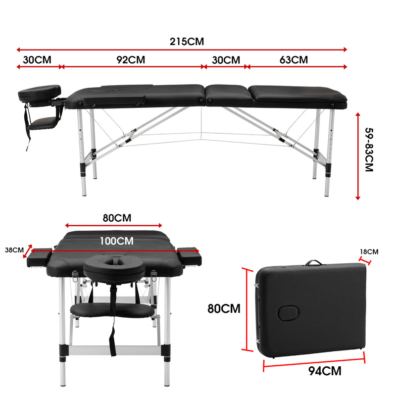 Advwin 80cm 3 Fold Portable Massage Table