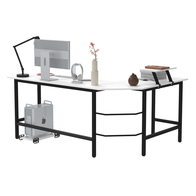 Advwin L-Shaped Corner Desk with Laptop Stand