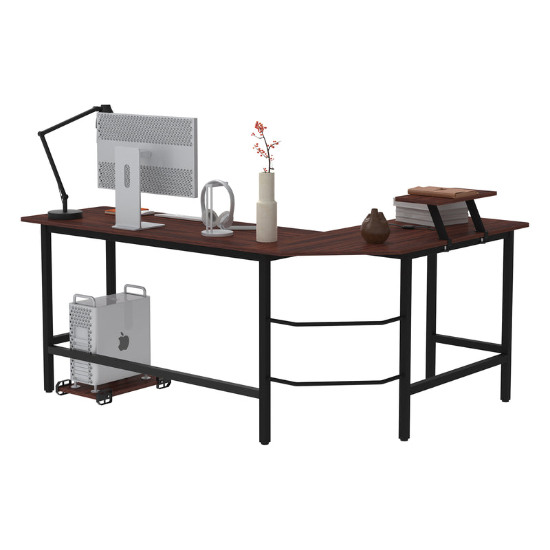 Advwin L-Shaped Corner Desk with Laptop Stand