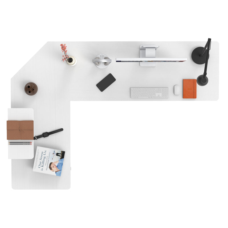 Advwin L-Shaped Corner Desk with Laptop Stand